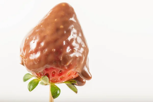 Leckeres Schokoladenfondue Und Frische Erdbeeren — Stockfoto
