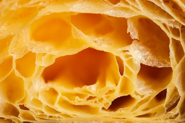 Detailní Detailní Záběr Křupavých Vločkovitých Lahodných Máslových Croissantů — Stock fotografie