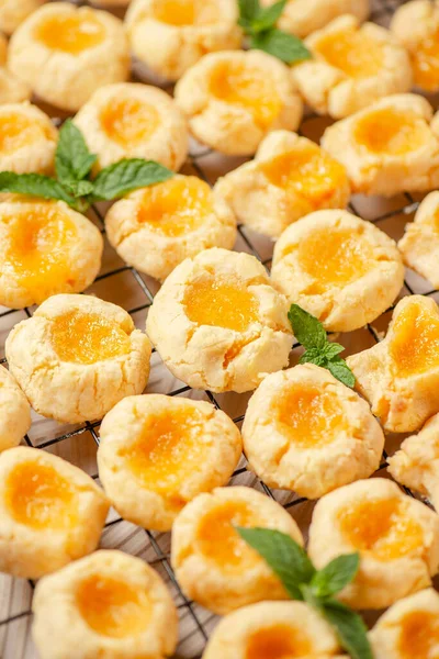 Delicious Zesty Buttery Lemon Curd Cookies Freshly Baked Stock Image