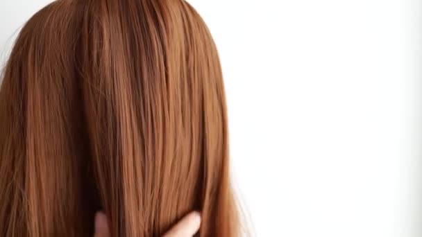 美容院角蛋白结合美容院理发后的病人 — 图库视频影像