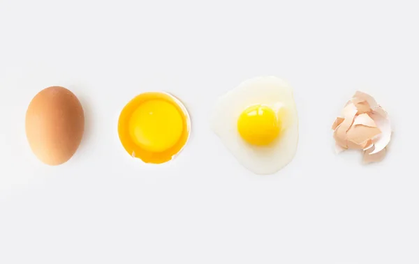 Яйцо Коллаж Изолирован Белом Фоне — стоковое фото