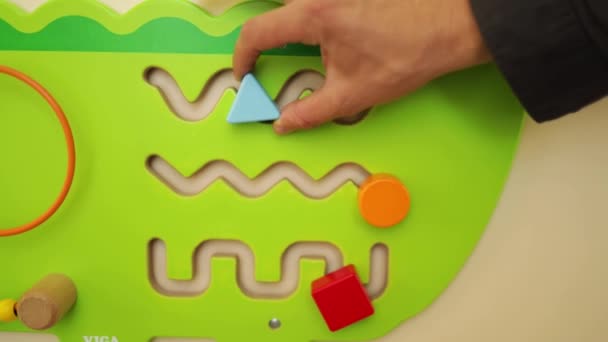 Education Fun Development Children Game Concept Child Kid Play Blocks — Stock Video