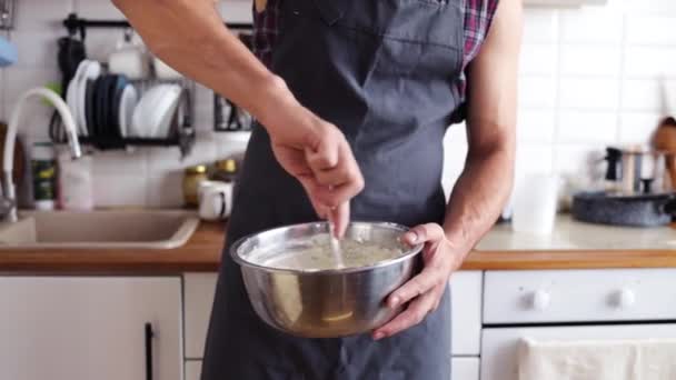 Mixing Dough Hand Mixer Cooking Process Dessert — Vídeo de Stock