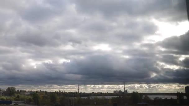 Кадри Roll Timelapse Небо Чорна Хмара Темно Сірі Штормові Хмари — стокове відео