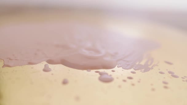 Beige Smear Tonal Foundation Cream Close Smudge Brush Beautiful Pastel — Αρχείο Βίντεο