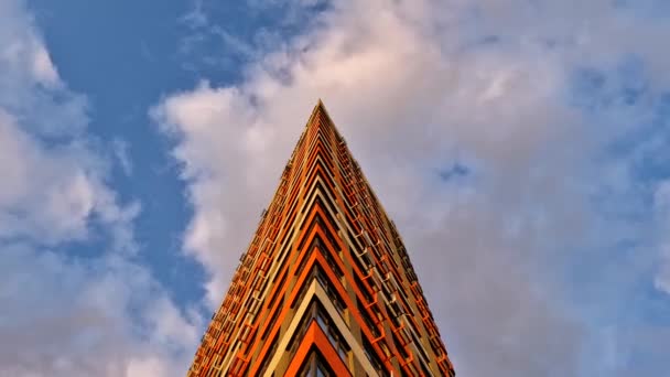 Tempo Lapso Edifícios Arranha Céus Cidade Distrito Negócios Nuvem Céu — Vídeo de Stock