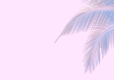 Avuç içi renkli arka plan. Tropik doğa geçmişi. Yatay pankart cyan tonu