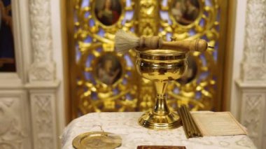 church accessories for the priest's service are made of gold