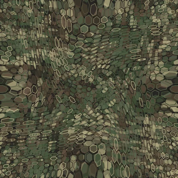 Woodland Repéré Camouflage Masquant Filet Hexagonal Forêt Coloration Motif Vectoriel — Image vectorielle