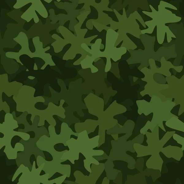 Woodland Kamouflage Mönster Bakgrund Sömlös Vektor Illustration Klassisk Klädstil Maskerande — Stock vektor