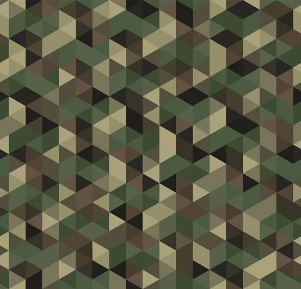 Abstracte Groene Beige Tan Camouflage Achtergrond Vector Digitale Veelhoekige Driehoeken — Stockvector