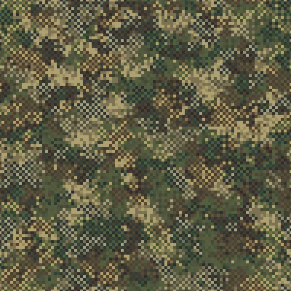 摘要军用或狩猎伪装无缝图案背景 几何正方形会造成混乱 沙漠的米色和绿色调色板 矢量说明 — 图库矢量图片