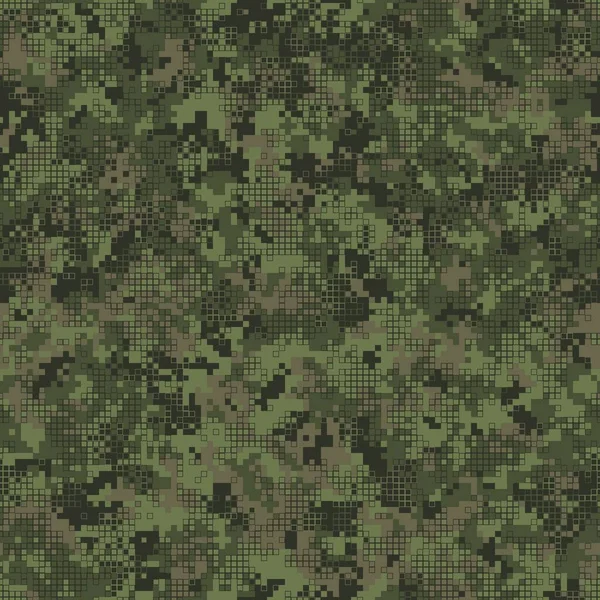 抽象的な軍事や狩猟迷彩シームレスなパターンの背景 幾何学的な正方形の形の混乱 オリーブ 森のための緑のカラーパレット ベクターイラスト — ストックベクタ
