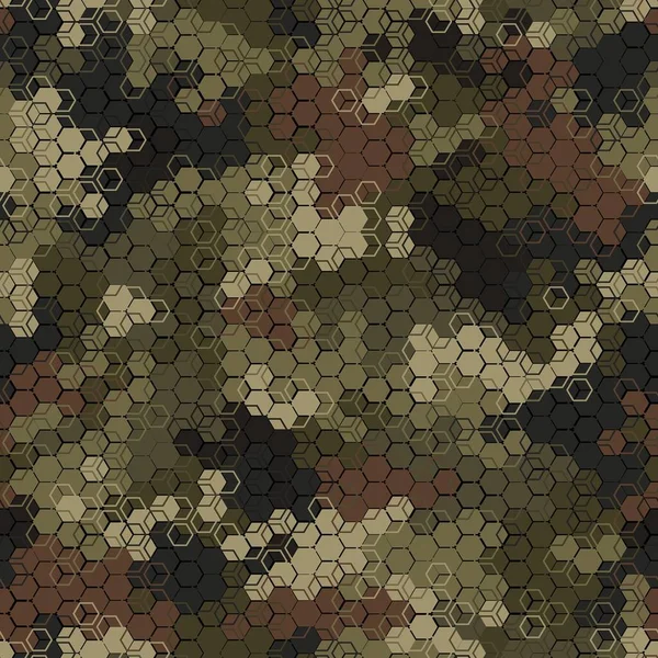 Textur Militär Oliv Och Solbränna Färger Skog Kamouflage Sömlöst Mönster — Stock vektor
