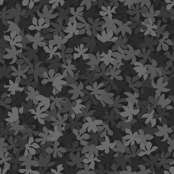 Векторный Бесшовный Винтажный Монохромный Цветочный Узор Стилизованные Силуэты Тёмной Пыли — стоковый вектор