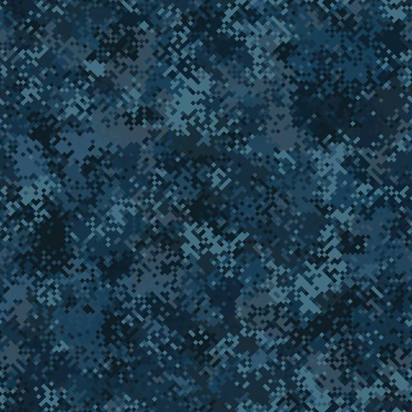 Militärkamouflage Sömlöst Mönster Marin Marin Digital Pixel Stil Abstrakt Armé — Stock vektor