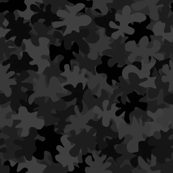 古いドイツのフレックターン迷彩パターンの背景 特殊部隊服スタイルマスキング迷彩繰り返しプリント 暗い夜の色のテクスチャ ベクターイラスト — ストックベクタ