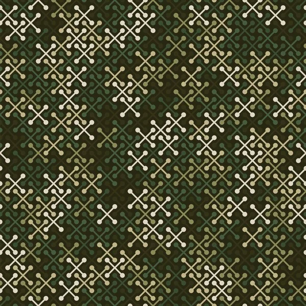 Modèle Camouflage Géométrique Vectoriel Sans Couture Avec Des Silhouettes Simples — Image vectorielle