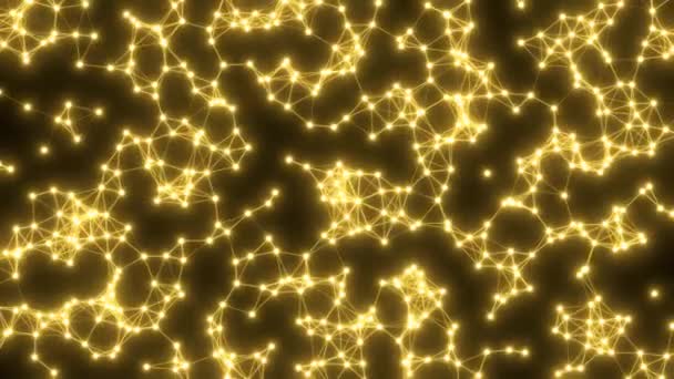 Sömlös Loop Abstrakt Gyllene Gul Neon Bakgrund Dynamisk Våg Med — Stockvideo