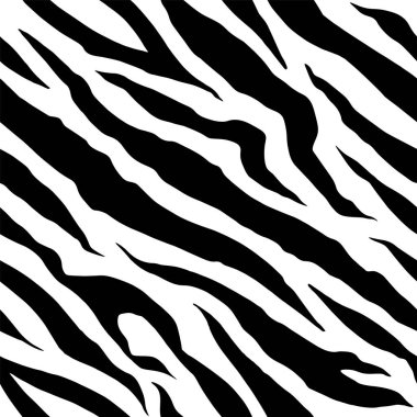 Hayvan derisi siyah ve beyaz vektör arkaplanını şekillendirdi. Tiger Print 'in Kusursuz Hayvan Kalıbının Vektör İllüstrasyonu. Tasarım için vahşi doku, Web sitesi, Arka plan, Banner. Doğa Duvar Kağıdı Şablonu.