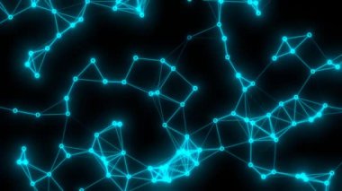 Soyut neon arkaplanı döngüsü. Çokgen duvarı talep et. Bir sürü nokta ağı olan dinamik bir dalga. Noktaların soyut hareket arkaplanı. 3d oluşturma.