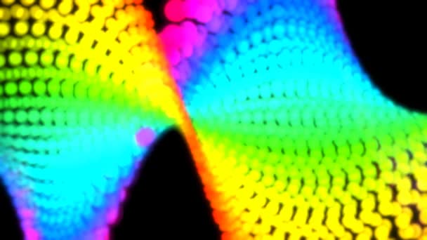 抽象的な虹虹バイナリデジタルプレキサスDna分子構造研究ビジュアルバイオテクノロジー化学科学化粧品医療ダッシュボードカラフルなシームレスループアルファ — ストック動画
