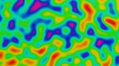 Soyut kızılötesi arkaplan animasyonu. Renkli çizgilerin termal görüntüleme efekti şekillerini değiştiriyor. Termografi ya da ısı haritası. Sıvı arka plan etkisi. Termal görüntüleme kamerası. Mükemmel döngü. 4k.