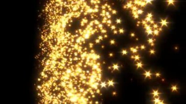 Virtual space with depth of field. Looped holographic movement background with rotating star particles like lines grid, wave form surface. Gravity anomaly lights plane