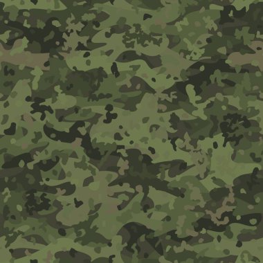 Askeri kamuflaj desenleri kusursuz. Soyut ordu ve av süsü tekstil baskısı. Yeşil bataklık yosunu renkleri orman dokusu çizimi