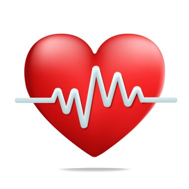 Kalp atışı grafiği 3d karikatür biçim vektör çizimi tasarımı.