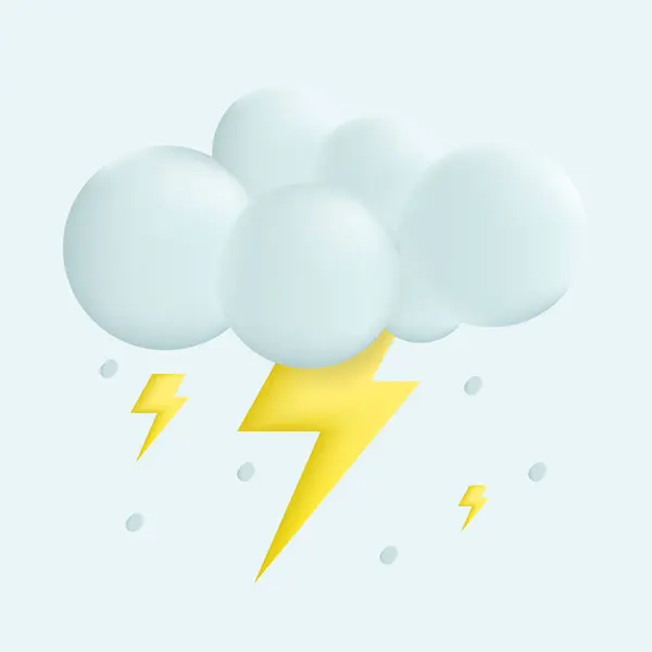 Wetter Sturm Thunderbolt Cartoon Stil Vektor Illustration Design lizenzfreie Stockillustrationen
