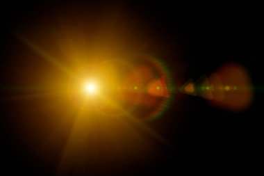 Siyahta soyut Doğal Güneş parlaması