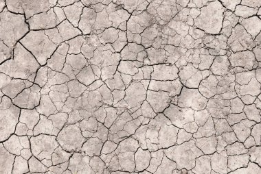 Pis, kuru bir çatlağın yüzeyi, yapısal arka plan için kavrulmuş toprak..