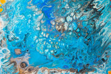 Yaratıcı soyut el boyası arka plan, duvar kağıdı, doku fırça darbeleriyle tuvale akrilik resmin yakın plan bir parçası. Modern sanat. Çağdaş sanat.