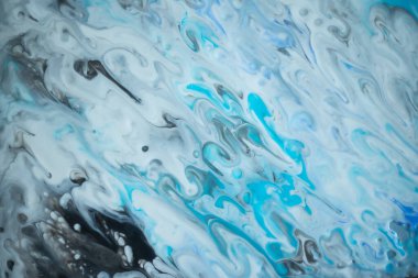 Yaratıcı soyut el boyası arka plan, duvar kağıdı, doku fırça darbeleriyle tuvale akrilik resmin yakın plan bir parçası. Modern sanat. Çağdaş sanat.