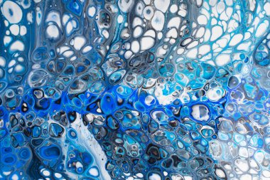 Yaratıcı soyut el boyası arka plan, duvar kağıdı, doku fırça darbeleriyle tuvale akrilik resmin yakın plan bir parçası. Modern sanat. Çağdaş sanat.