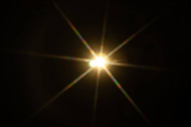Soyut güneş parlaması. Lens fişeği dijital düzeltmeye tabidir.