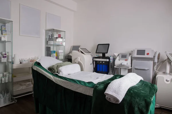 Medical equipment and equipment for beauty salons. Laser systems and devices for aesthetic medicine and surgery. Cosmetology devices.Green color. High quality photo