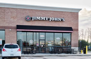 Houston, Texas USA 11-11-2022: Jimmy Johns storefront exterior American sandwich fast food restaurant chain.