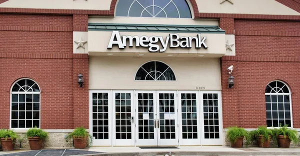 Houston Texas Usa 2020 Amegy Bank Texas Branch Exterior Houston — Stok Foto