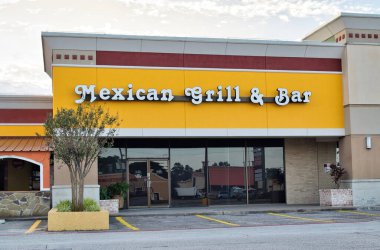 Houston, Texas USA 11-11-2022: Casa Nueva Mexican Grill and Bar storefront exterior in Houston, TX. Local Mexican restaurant business.