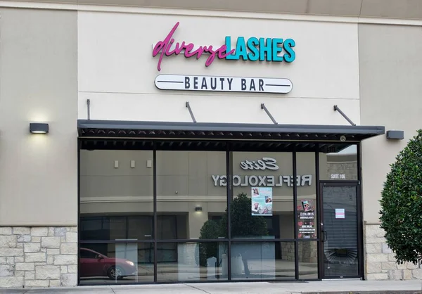 Houston Texas Usa 2023 Diverse Lashes Beauty Bar Storefront Exterior — Foto de Stock