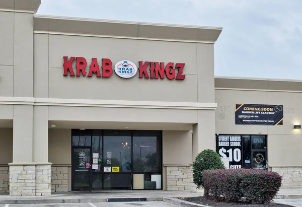 Humble Texas Estados Unidos 2023 Krab Kingz Seafood Business Exterior — Foto de Stock