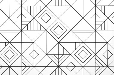 İç duvar kağıdı tasarımı, beyaz arkaplanda siyah desenli çizgiler. Geometrik modern biçim dekoru.
