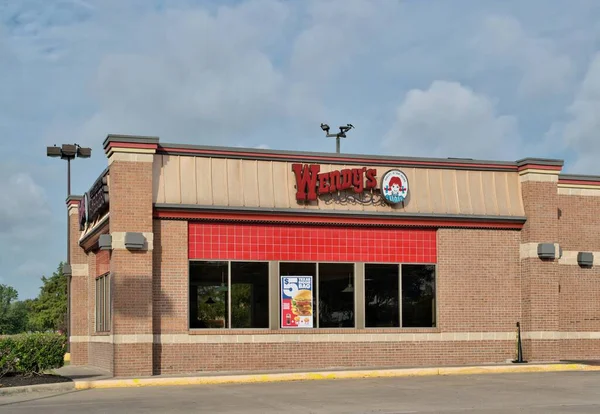 Houston Texas Estados Unidos 2023 Wendy Fast Food Restaurante Storefront — Foto de Stock