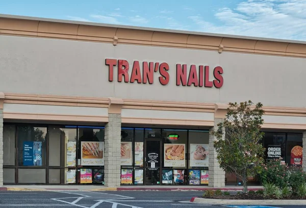 Houston Texas Verenigde Staten 2023 Tran Nails Business Storefront Exterieur — Stockfoto