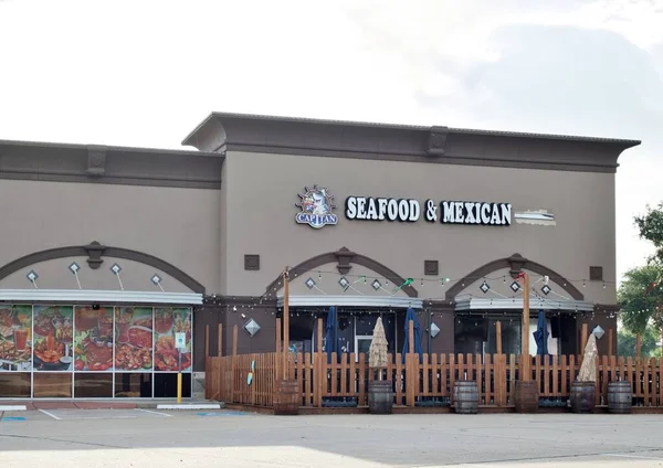 Houston Texas 2023 Capitán Mariscos Restaurante Mexicano Exterior Con Una Imagen de stock