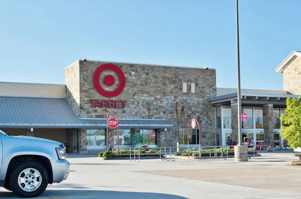 Houston Texas Usa 2023 Target Shopping Center Negozio Esterno Parcheggio Immagine Stock