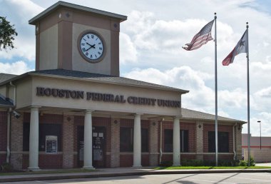 Houston, Teksas ABD 09-24-2023 Houston Federal Kredi Birliği binası, Houston, TX. Yerel Teksas finans kurumu 2003 yılında kuruldu.