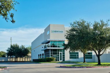 Houston, Teksas ABD 09-24-2023: Heritage Professional Products Group ofis binası Houston, TX. Endüstriyel bölge yönetim şirketi.